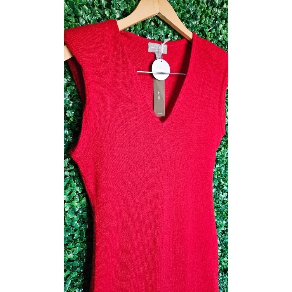 J.Crew Spring Street Featherweight Cashmere V-Neck Sweater-Dress